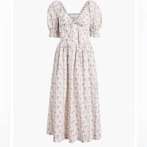 Hill House Ophelia Dress in Pink Vine Stripe Cotton | Size XS